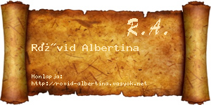 Rövid Albertina névjegykártya